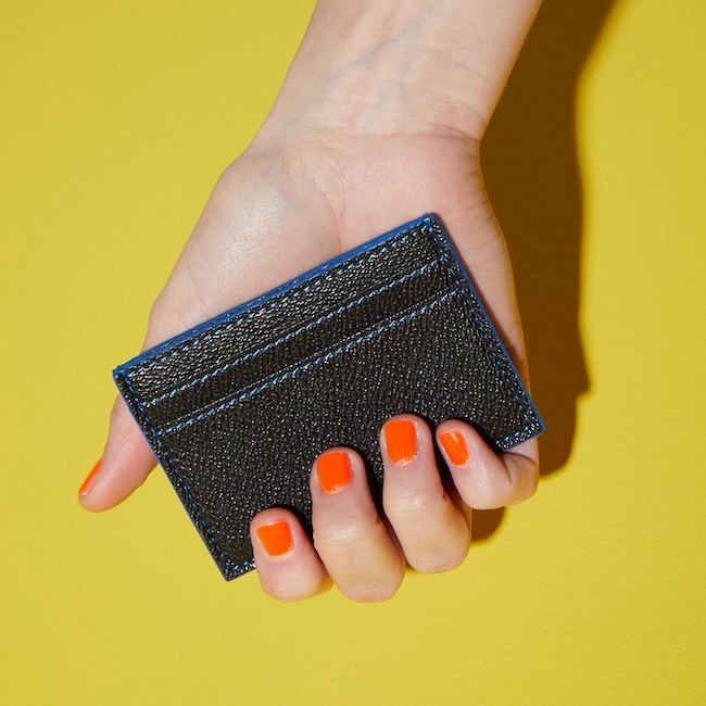 Black & Blue Textured Card Holder | The Colvin
