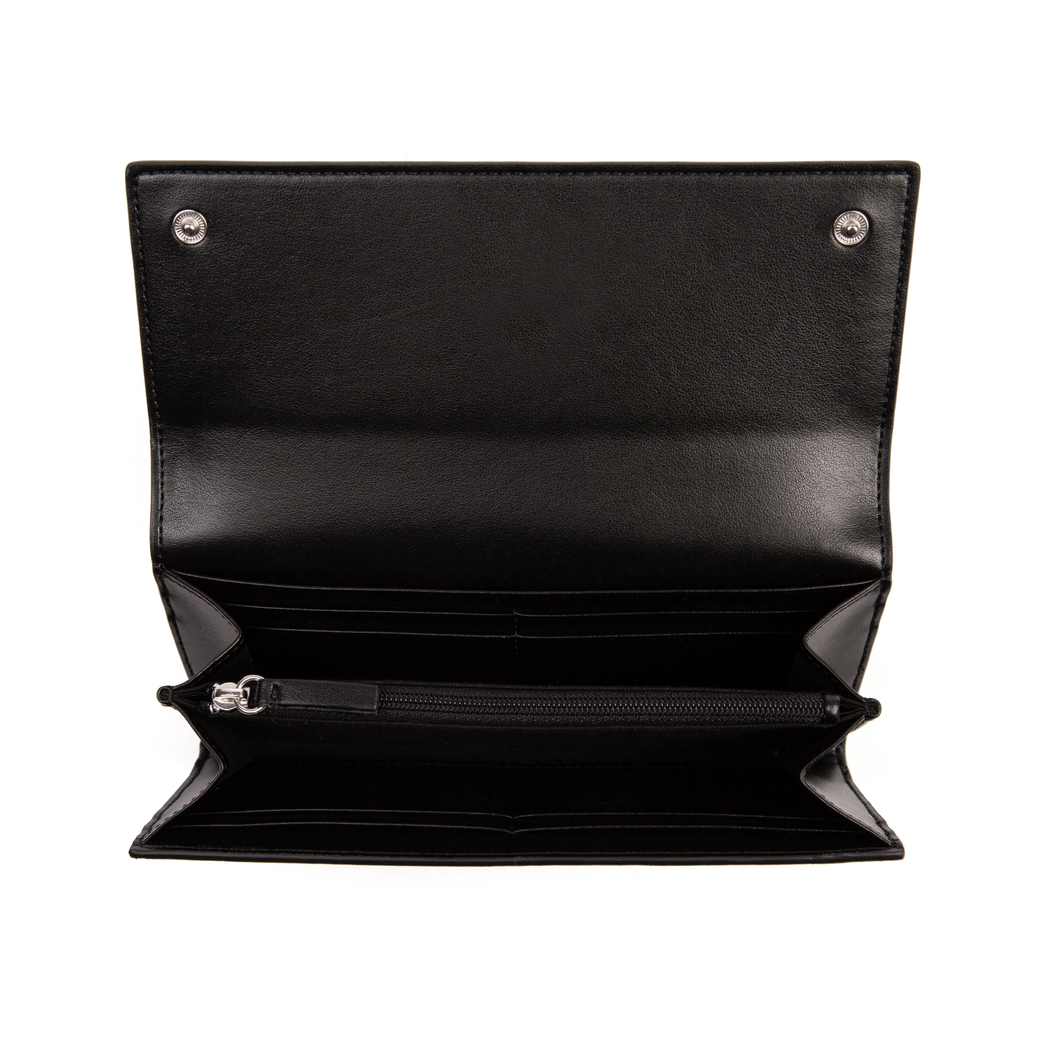 Black Smooth Vegan Continental Wallet | The Esther