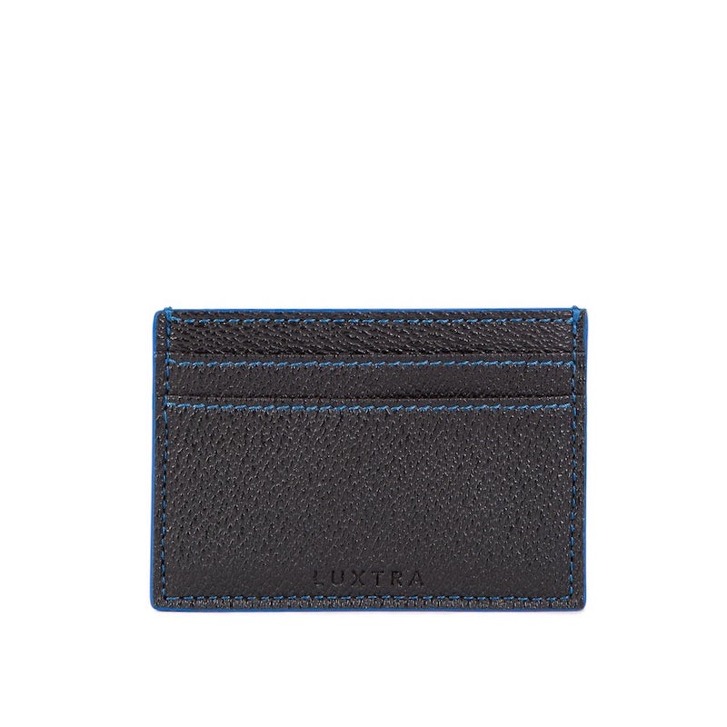 Black & Blue Textured Card Holder | The Colvin